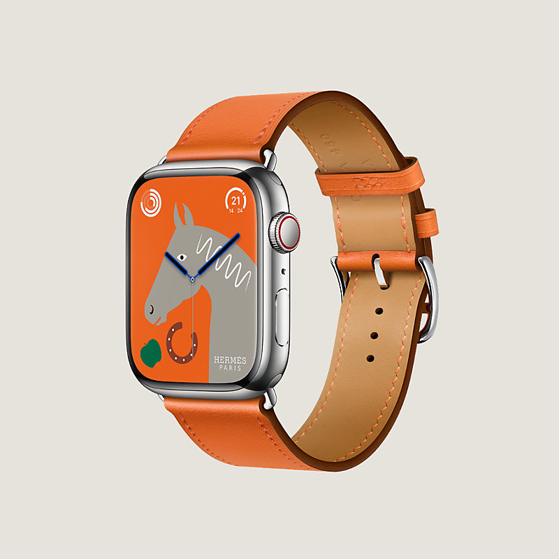 【得価安い】1092 Apple Watch エルメス　オレンジ　アップル　HERMES 時計