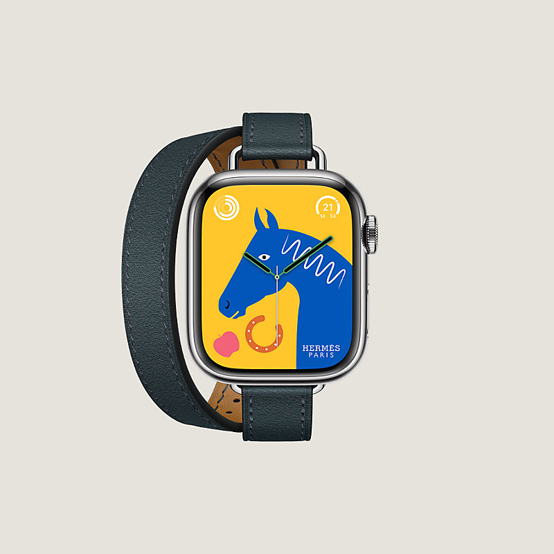 特売情報【箱付き】HERMES Apple Watch レザーベルト　ドゥブルトゥール 時計