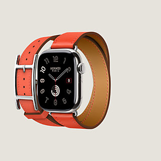 Apple Watch Hermès ドゥブルトゥール 《アピ》 42 mm - オレンジ  