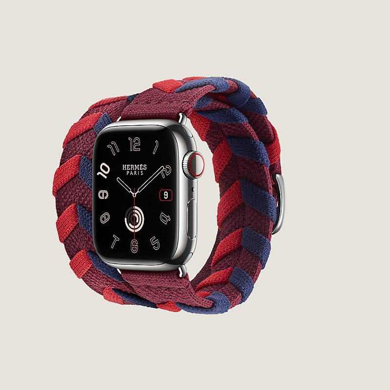 Apple Watch Hermès 41 mm Bridon Double Tour錶帶| Hermès 愛馬仕台灣官網