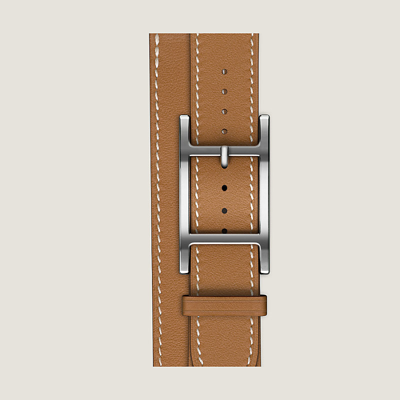 2155 Apple Watch エルメス　ブラウン　ドゥブルトゥール　二重 Apple Watch Hermès 42 mm Hapi Double Tour錶帶- 米色| Hermès 愛馬仕