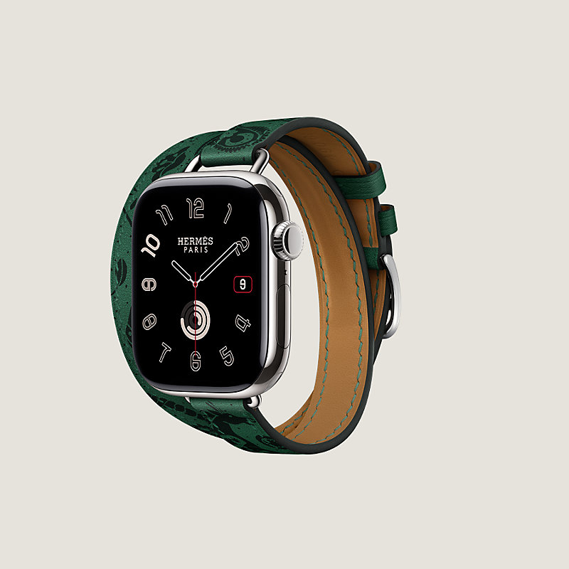 Apple Watch Hermès 42&nbsp;mm Animaux Bandana Attelage Double Tour錶帶
