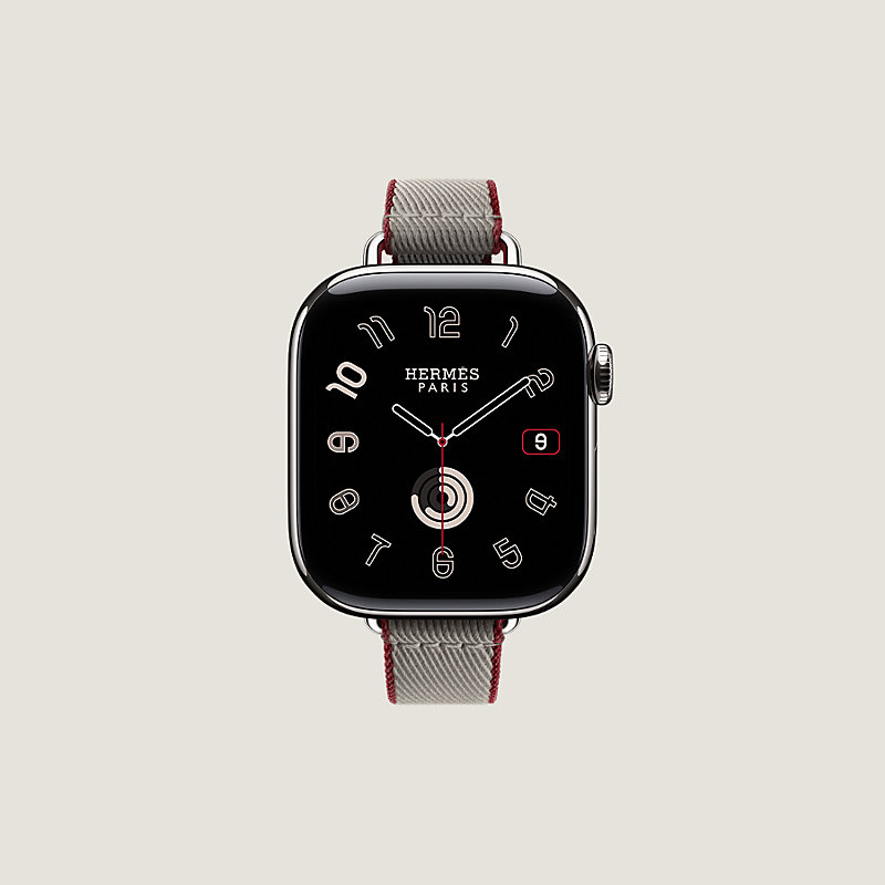 Apple Watch Hermès 42&nbsp;mm Twill Jump Attelage Single Tour錶帶
