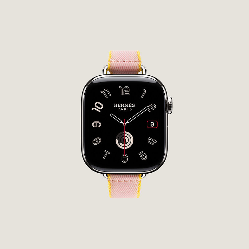 Apple Watch Hermès 42&nbsp;mm Twill Jump Attelage Single Tour錶帶
