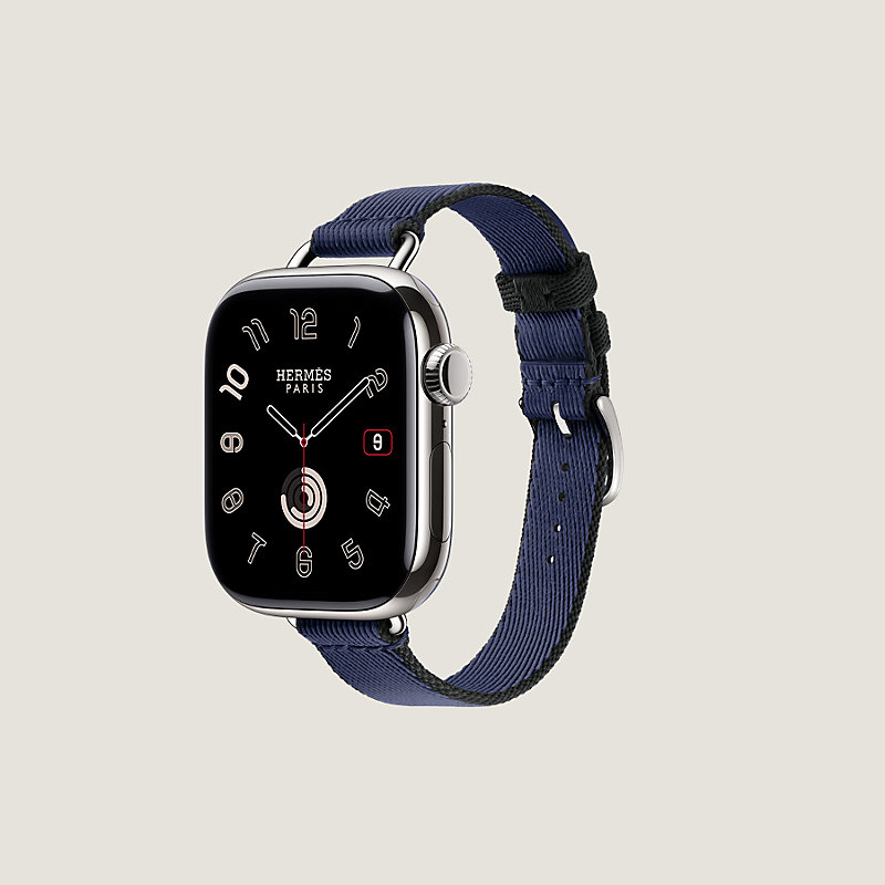 Apple Watch Hermès 42&nbsp;mm Twill Jump Attelage Single Tour錶帶