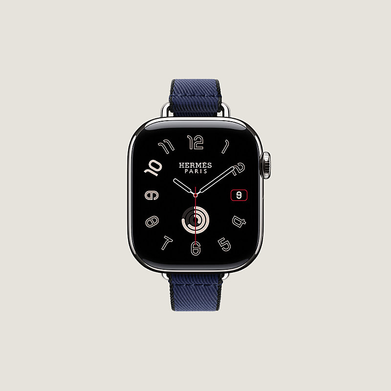 Apple Watch Hermès 42&nbsp;mm Twill Jump Attelage Single Tour錶帶