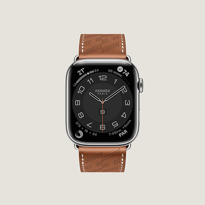 Apple Watch Hermès 45 mm H Diagonal Single Tour錶帶
