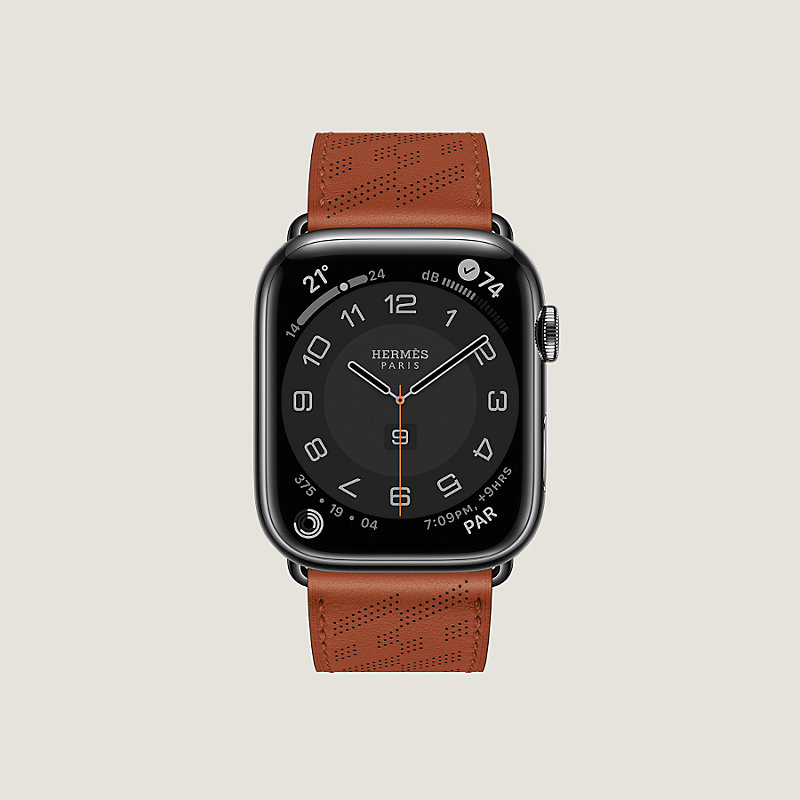 Apple Watch Hermès 45 mm H Diagonal Single Tour錶帶