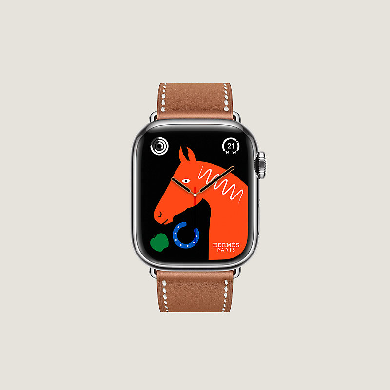 1725 Apple Watch エルメス ゴールド HERMES レザー - 時計