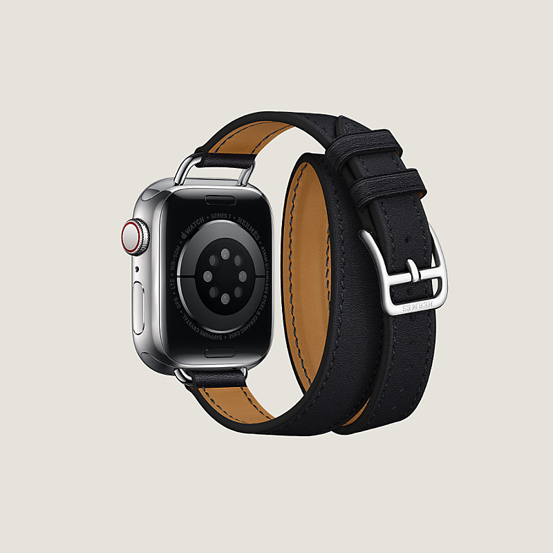 Apple Watch HERMES ドゥブルトゥールレザーバンド ブルーラン - 時計