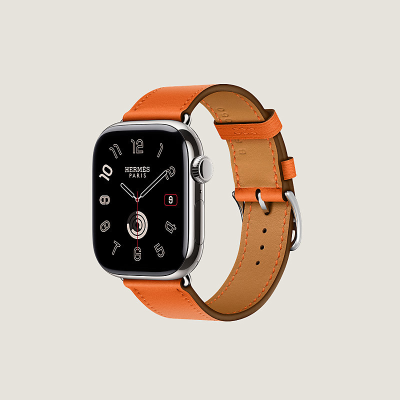 【大人気☆】HERMES Apple Watch シンプルトゥール 42mm グランH Apple Watch Hermès - 42mm Gold/Écru Toile H Single Tour - Apple