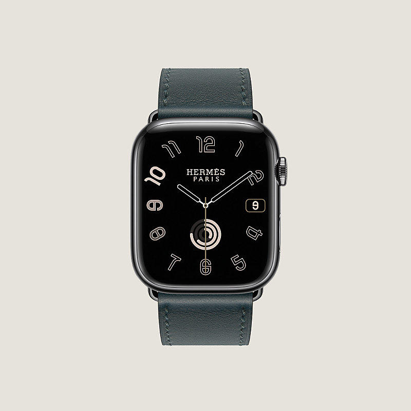 1424 Apple Watch エルメス ブラック HERMES レザー時計 - レザーベルト