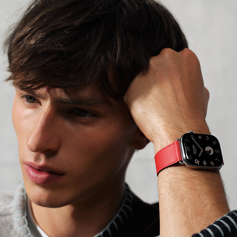 HERMES - Apple Watch 45mm ルージュ H シンプルトゥールレザー エルメス HERMES エルメス アップルウォッチ Apple Watch シンプル