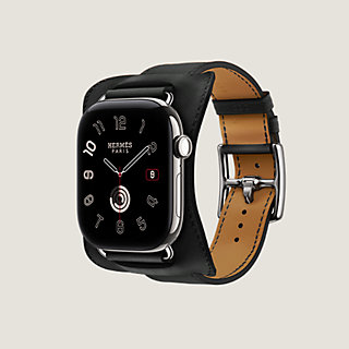 2400 美品　Apple Watch エルメス　ブラック　レザー　シングル Apple Watch Hermès シンプルトゥール 《アン・セル》 46 mm | Hermès