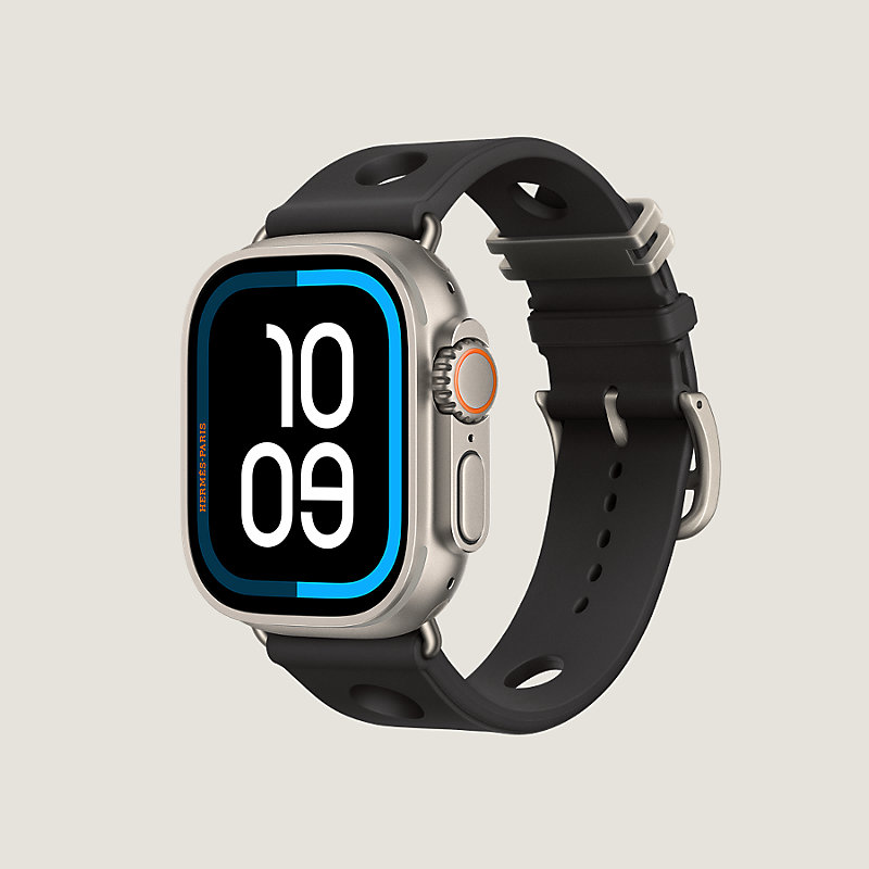 1777 Apple Watch エルメス　サーキット　ブルー　ブラック　レザー Apple Watch Hermès シンプルトゥール 《スキュブ H ダイビング》 49