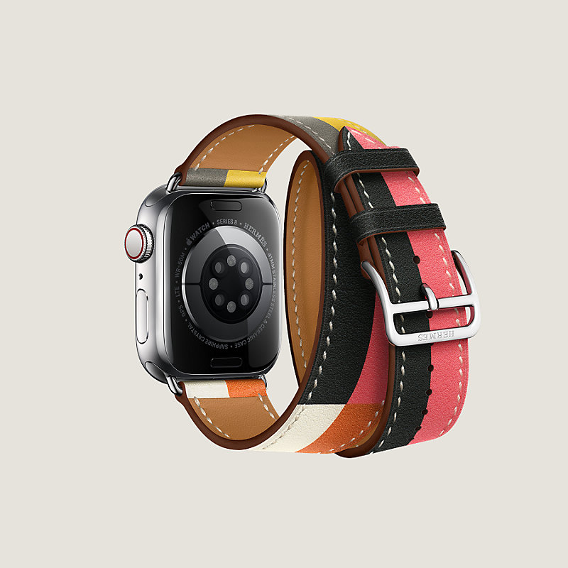 Apple Watch 45mm用 エルメス ヴェール・ルソーレザーストラップ