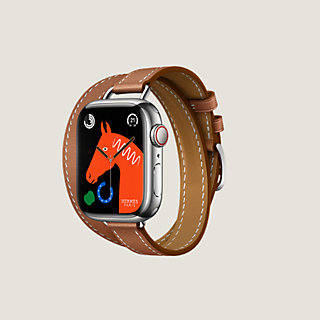 1534 Apple Watch エルメス　サーキット　ルージュ　HERMESレザーベルト