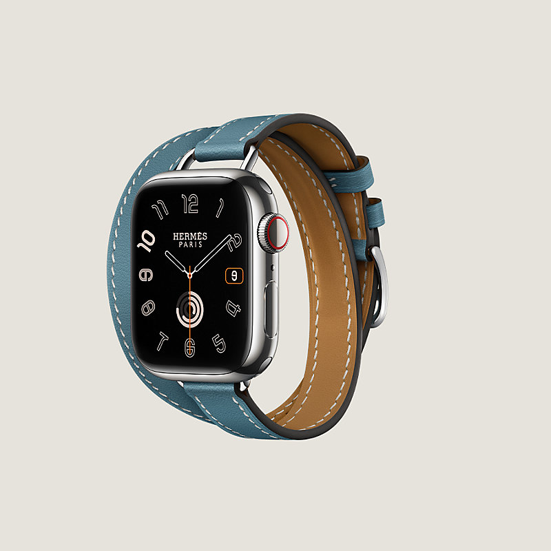 #499 Apple watch +エルメス S8 41㍉ 銀 極美品です。ムラノ_watch_レディース
