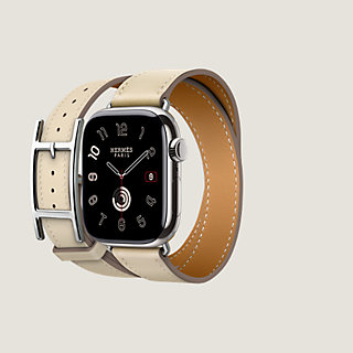 1970 Apple Watch エルメス　ホワイト　ドゥブルトゥール　レザー Series 10 ケース & Apple Watch Hermès シンプルトゥール