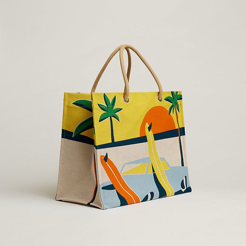 Fashion :: Bags & Purses :: Bandana-Handled Jute Birkin Bag with Shoulder  Strap