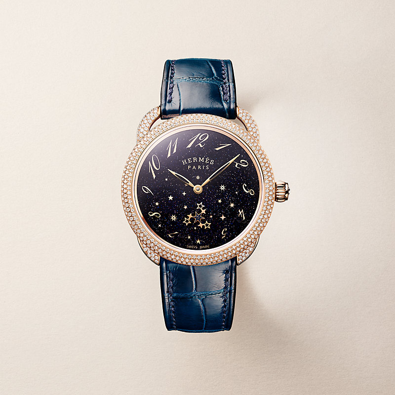 Arceau Aventurine etoilee watch, 34 mm | Hermès Canada