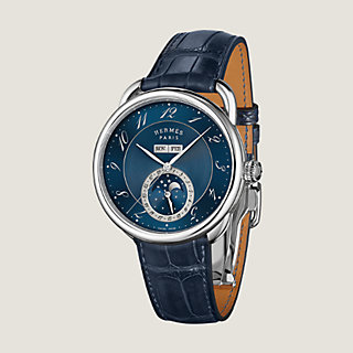 Hermès Men's Arceau L'heure de La Lune Granite Edition WG Watch in Grey, White Gold, Automatic | Govberg W056298WW00