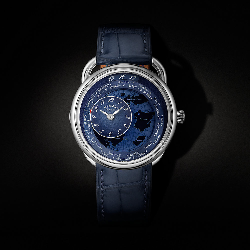 Arceau Le Temps Voyageur watch, 38 mm | Hermès USA