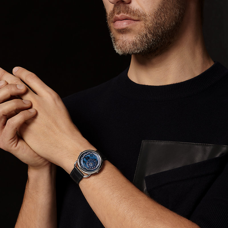 Arceau Le Temps Voyageur watch, 38&nbsp;mm