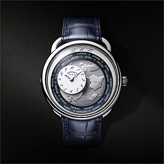 Arceau Le Temps Voyageur watch, 41 mm - Green | Hermès USA