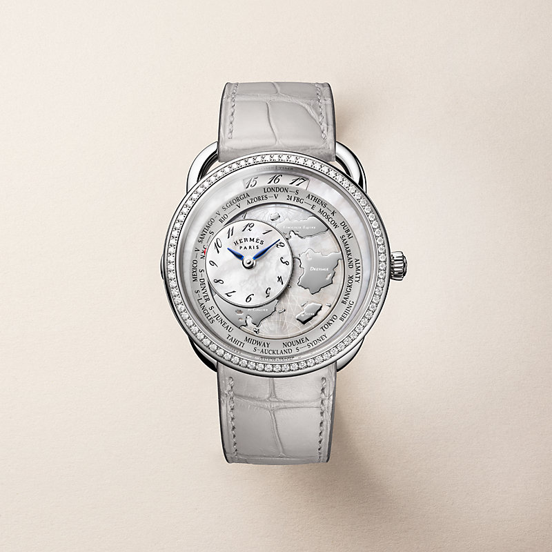 Arceau Le Temps Voyageur watch, Large model, 38 mm | Hermès USA