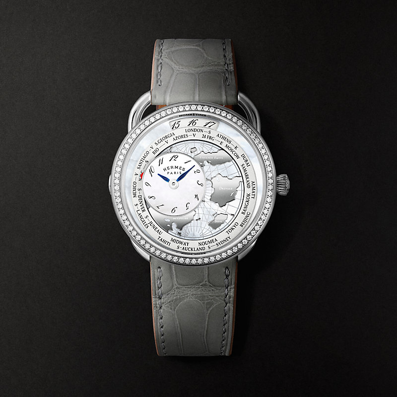 Arceau Le Temps Voyageur watch, Large model, 38 mm | Hermès USA