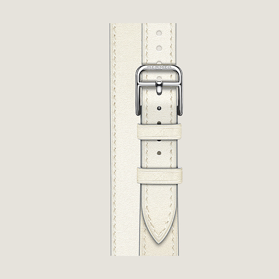 アップルウォッチ バンド Apple watch band エルメス レザー 革 メンズ レディース バイカラー ブラック/ホワイト