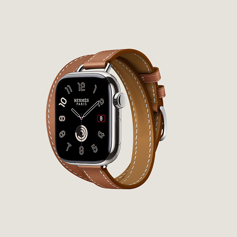 Armband Apple Watch Hermès Double Tour 42 mm Attelage - Beige