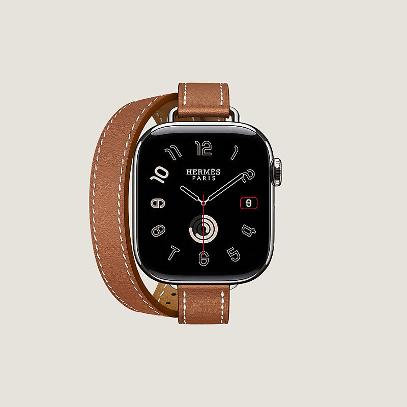Armband Apple Watch Hermès Double Tour 42 mm Attelage - Beige