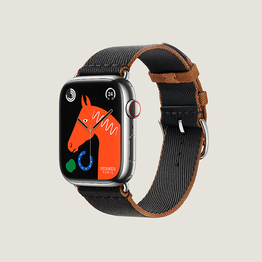 Armband Apple Watch Hermès Single Tour 45 mm Twill Jump | Hermès Deutschland