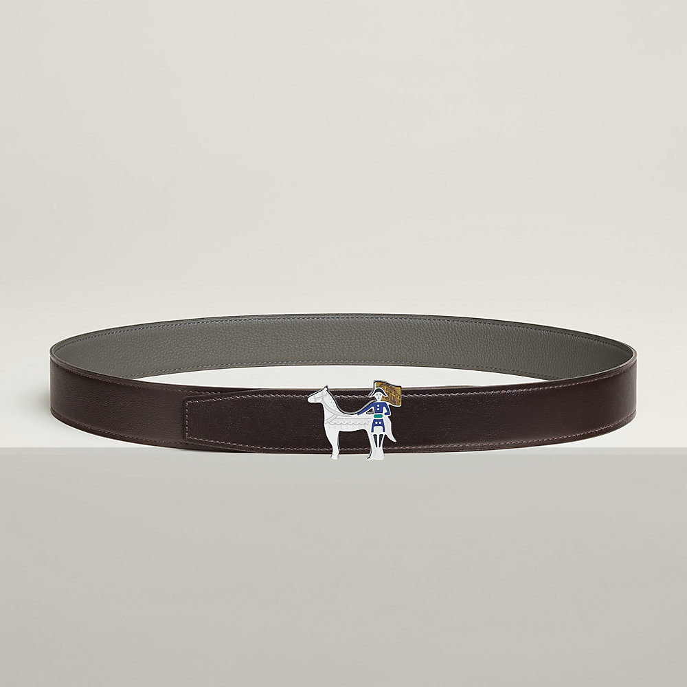 Artificier belt buckle & Reversible leather strap 32 mm | Hermès Australia