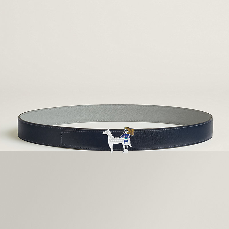Artificier belt buckle & Reversible leather strap 32 mm