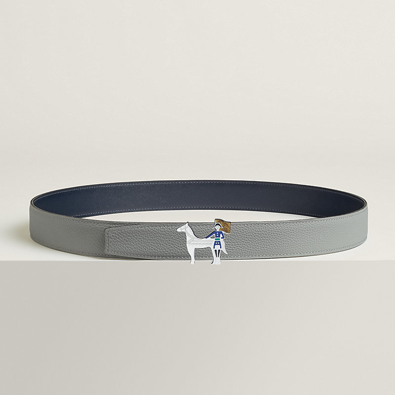 Artificier belt buckle & Reversible leather strap 32 mm