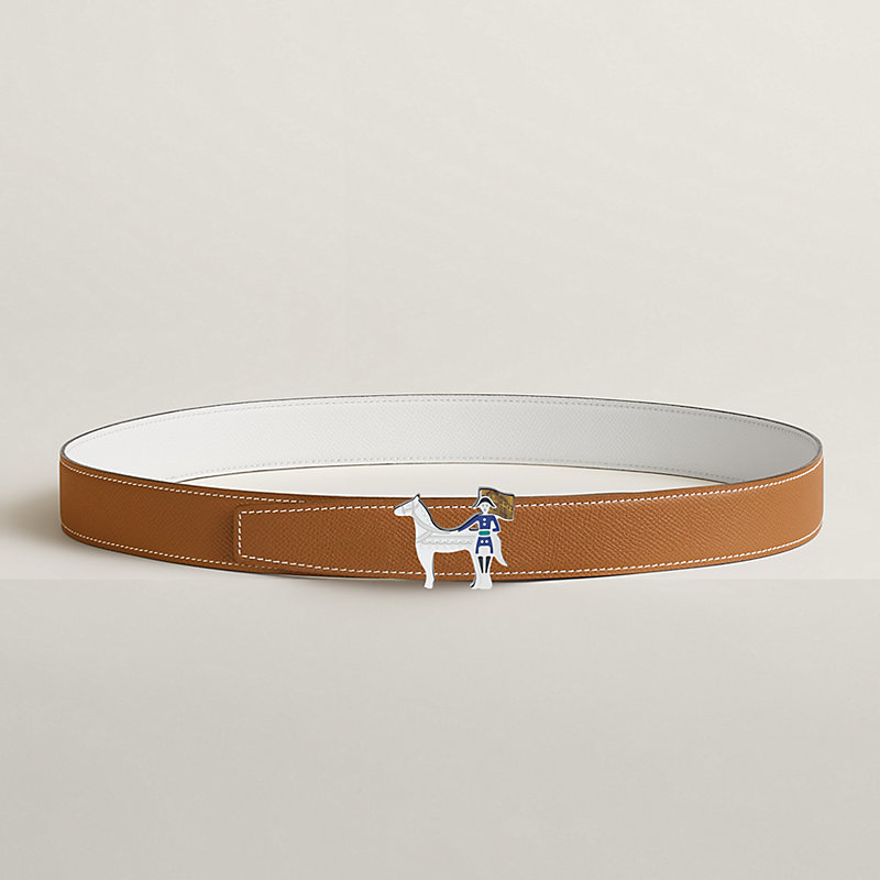 Artificier belt buckle & Reversible leather strap 32 mm
