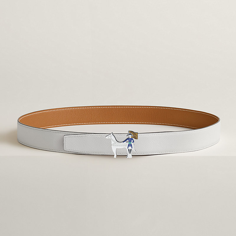 Artificier belt buckle & Reversible leather strap 32 mm
