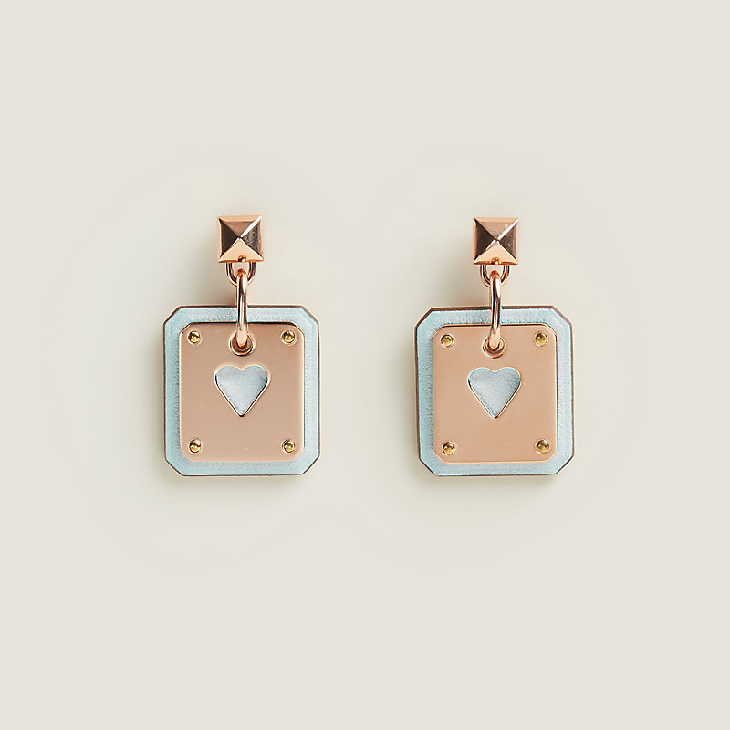 hermes as de coeur earrings