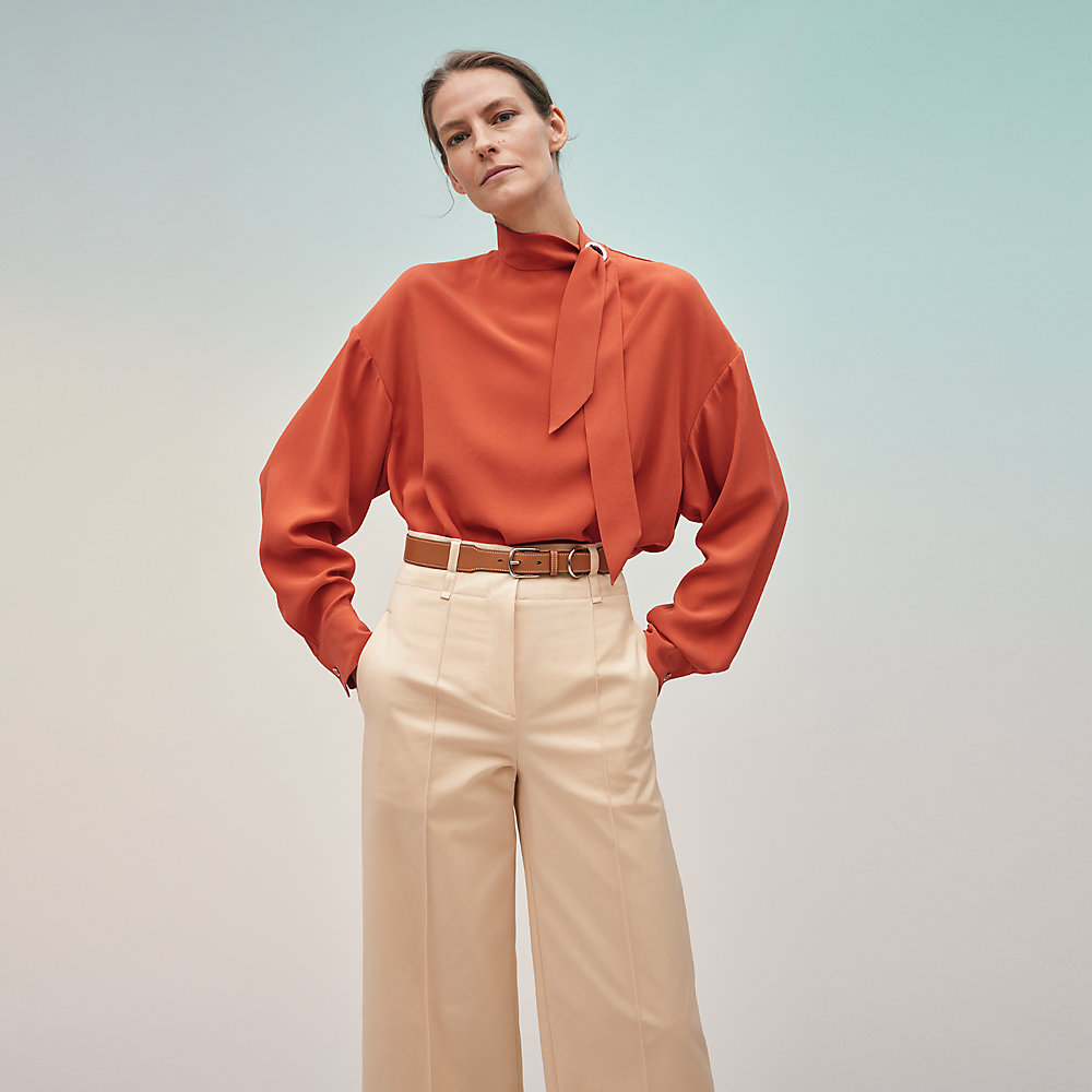 Ascot collar blouse | Hermès Singapore