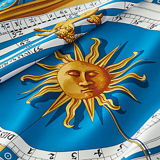 Hermes Blue Astrologie Printed Silk Square Scarf Hermes