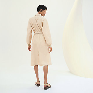 Asymmetric mixed leather coat | Hermès USA