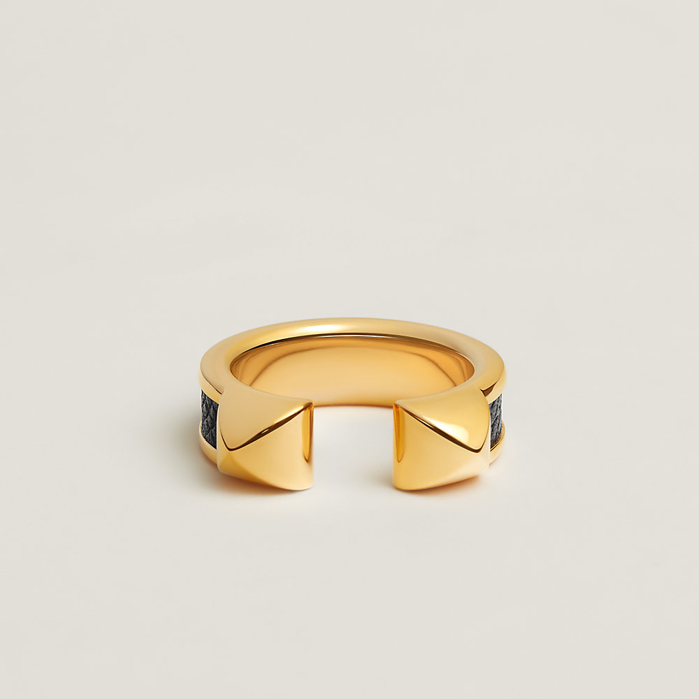 Athena double stud ring - Black | Hermès UAE