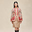 "Aux Champs en Fleurs Raye" mixed leather mat equestrian jacket, View: Worn, worn, view 3 of 8
