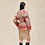 "Aux Champs en Fleurs Raye" mixed leather mat equestrian jacket, View: Worn, worn, view 4 of 8