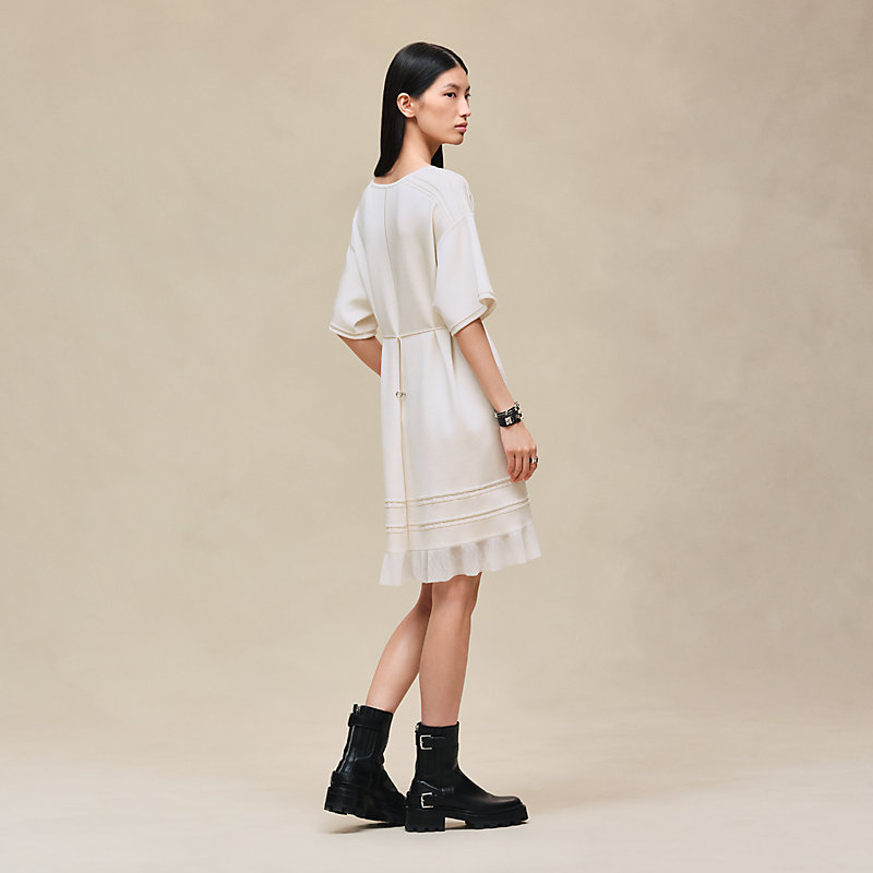 "Aux Champs en Fleurs Raye"短袖洋裝