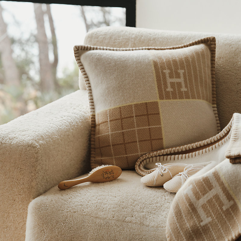 hermes orange throw pillow