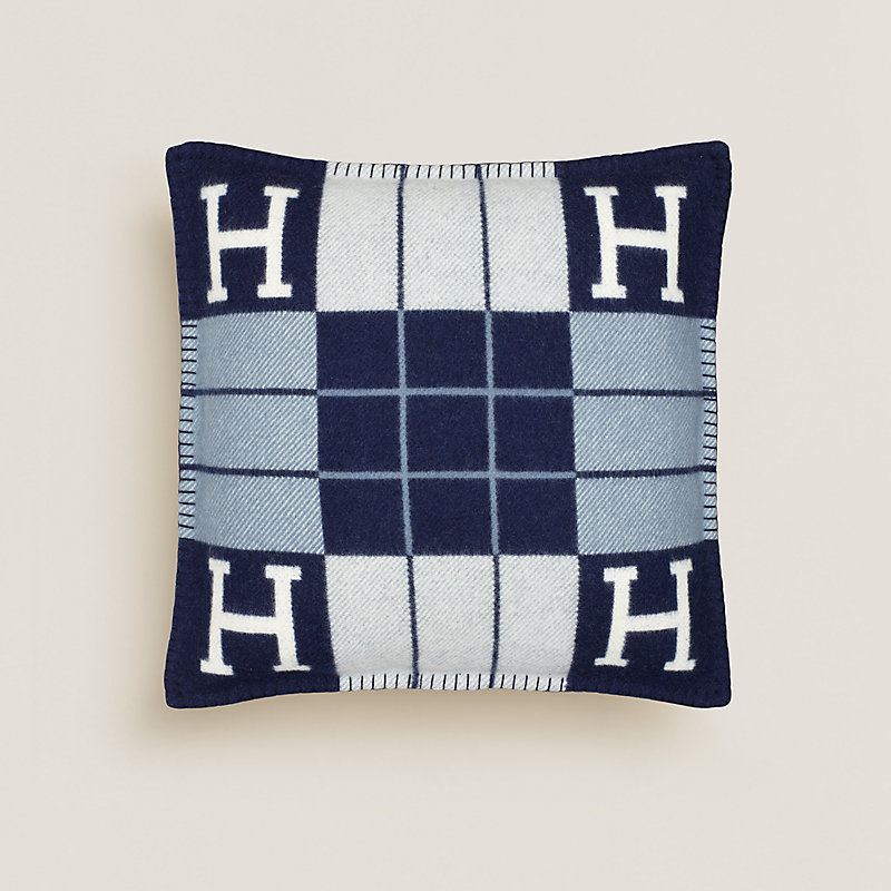 blue hermes pillow